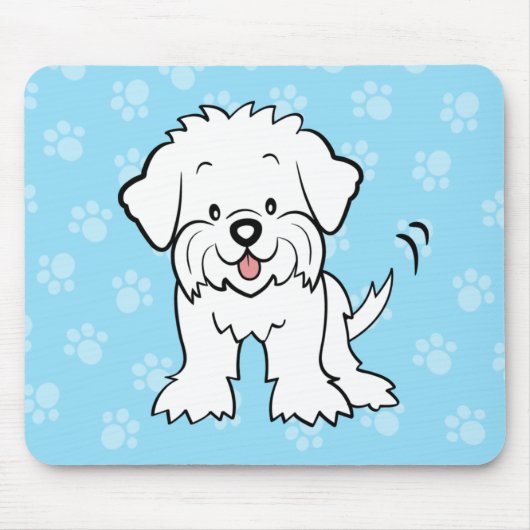 かわいい漫画のマルチーズのマウスパッド マウスパッド (正面)