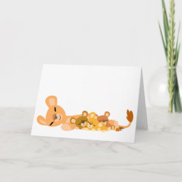 かわいい漫画のミイラのライオンおよびカブスの挨拶状 カード