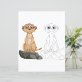 かわいい漫画のミーアカットぬりえページ (スタンド正面)