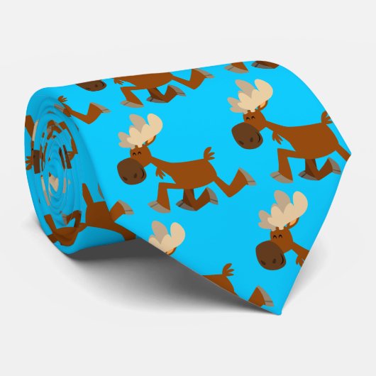 かわいい漫画のメリーなアメリカヘラジカのタイ ネクタイ (ロール)