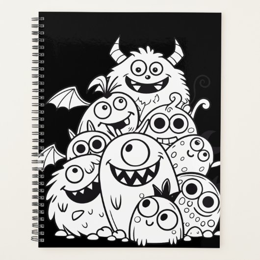 かわいい漫画のモンスターキャラクター プランナー手帳 (正面)