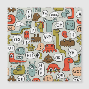 かわいい漫画のモンスター: シームレスな背景