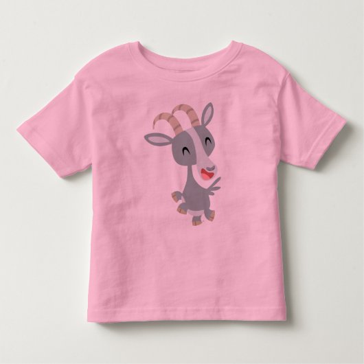 かわいい漫画のヤギの子どもTシャツ トドラーTシャツ (正面)