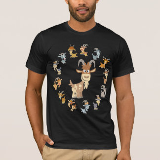 かわいい漫画のヤギの曼荼羅のTシャツ Tシャツ