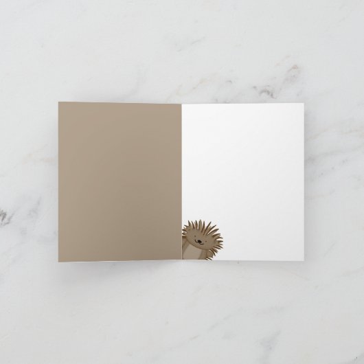 かわいい漫画のヤマアラシの子供たち サンキューカード (内部)