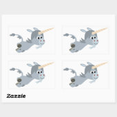 かわいい漫画のユニコーン急いでステッカー 長方形シール (シート)