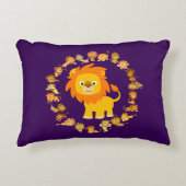 かわいい漫画のライオンのマンダラアクセント枕 アクセントクッション (正面)