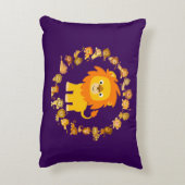 かわいい漫画のライオンのマンダラアクセント枕 アクセントクッション (裏面(縦))