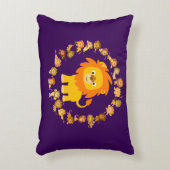 かわいい漫画のライオンのマンダラアクセント枕 アクセントクッション (正面(垂直))