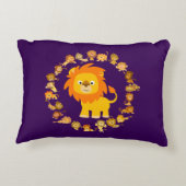 かわいい漫画のライオンのマンダラアクセント枕 アクセントクッション (裏面)