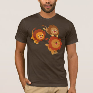 かわいい漫画のライオンのTシャツの幸せなトリオ Tシャツ
