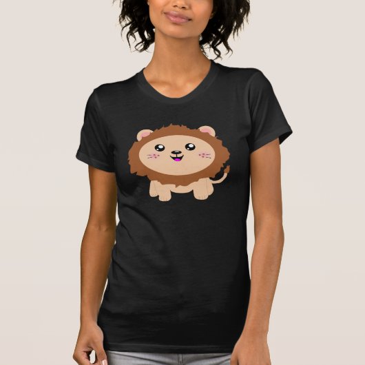 かわいい漫画のライオン Tシャツ (正面)