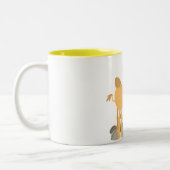 かわいい漫画のラクダのマグカップ2 ツートーンマグカップ (左)