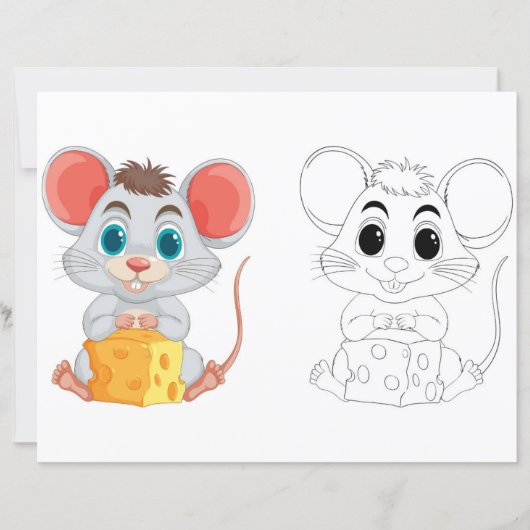 かわいい漫画のラットカラーリングページ (正面)