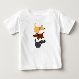 かわいい漫画のラブラドール3フレーバーベビーTシャツ ベビーTシャツ
