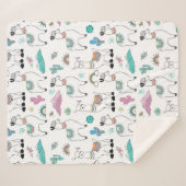 かわいい漫画のラマパターン シェルパブランケット (正面(横))