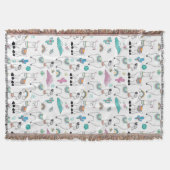 かわいい漫画のラマパターン スローブランケット (正面)