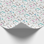 かわいい漫画のラマパターン ラッピングペーパー (角)