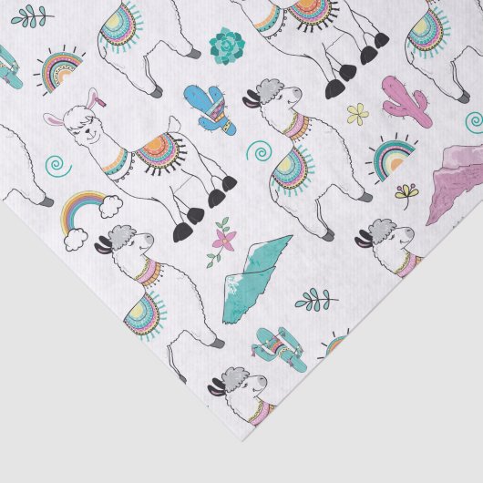 かわいい漫画のラマパターン 薄葉紙 (詳細)