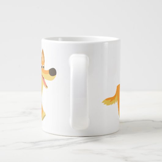 かわいい漫画のリンゴ ジャンボコーヒーマグカップ (裏面)