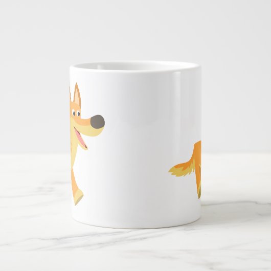 かわいい漫画のリンゴ ジャンボコーヒーマグカップ (正面)