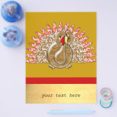 かわいい漫画の七面鳥のダマスクのパターン チラシ (シングル)