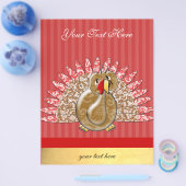 かわいい漫画の七面鳥のダマスクのパターン チラシ (シングル)