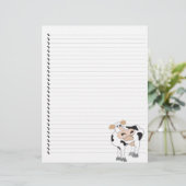 かわいい漫画の乳牛の裏打ちペットのレターヘッド (スタンド正面)