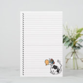 かわいい漫画の乳牛の裏打ちペット文房具 便箋 (スタンド正面)