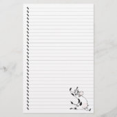 かわいい漫画の乳牛の裏打ちペット文房具 便箋 (正面)