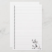 かわいい漫画の乳牛の裏打ちペット文房具 便箋 (正面/裏面)