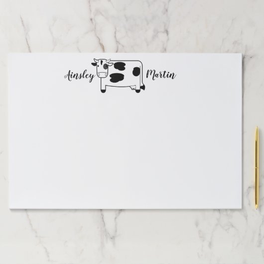 かわいい漫画の乳牛パーソナライズされた ペーパーパッド (インサイチュ)