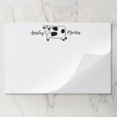 かわいい漫画の乳牛パーソナライズされた ペーパーパッド (折り畳み)