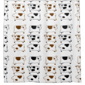 かわいい漫画の乳牛 シャワーカーテン (正面)