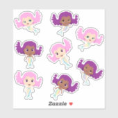 かわいい漫画の人魚 シール (シート)