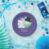 かわいい漫画の仲間 – ハッピーユニコーン&バード誕生日 ペーパープレート (パーティー)