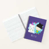 かわいい漫画の仲間 – Happy Unicorn & Bird ノートブック (内部)
