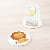 かわいい漫画の保護パパライオンとカッブコースター コースター (側面)