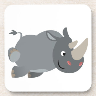 かわいい漫画の充電Rhinoコースターセット コースター
