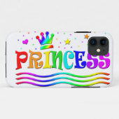 かわいい漫画の切り貼り芸術の虹のプリンセスのティアラ Case-Mate iPhoneケース (裏面(横))