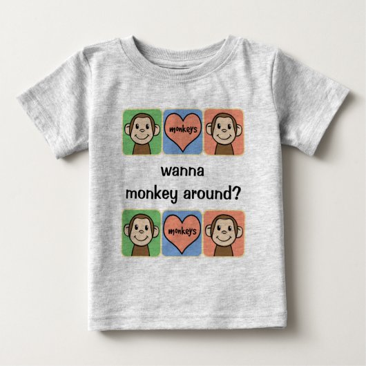 かわいい漫画の切り貼り芸術はまねたいと思いますか。 ベビーTシャツ (正面)