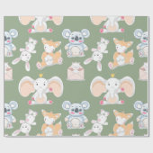 かわいい漫画の動物のラッ子供へピング紙 ラッピングペーパー (フラット)