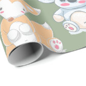 かわいい漫画の動物のラッ子供へピング紙 ラッピングペーパー (ロールコーナー)