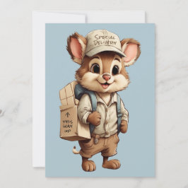 かわいい漫画の動物の特別配達任意の大事な行事 シーズンカード