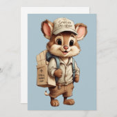 かわいい漫画の動物の特別配達任意の大事な行事 シーズンカード (正面/裏面)