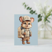 かわいい漫画の動物の特別配達任意の大事な行事 ポストカード (スタンド正面)