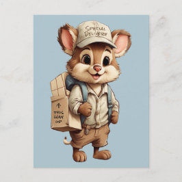 かわいい漫画の動物の特別配達任意の大事な行事 ポストカード