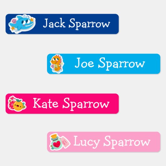 かわいい漫画の動物の男の子&女の子のラベルシール ラベル (グループ)