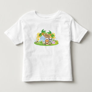 かわいい漫画の動物園動物 トドラーTシャツ