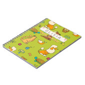 かわいい漫画の動物 カスタム名 日記 ノートブック (左側)